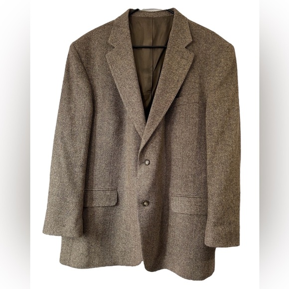 Lands’ End Men’s Blazer Lambs Wool/Wool Blend 46R Brown Excellent Condition! - Picture 1 of 7